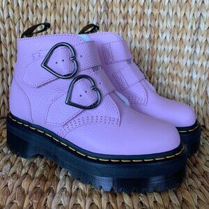 New Dr. Martens Devon Pink Platform Boots
